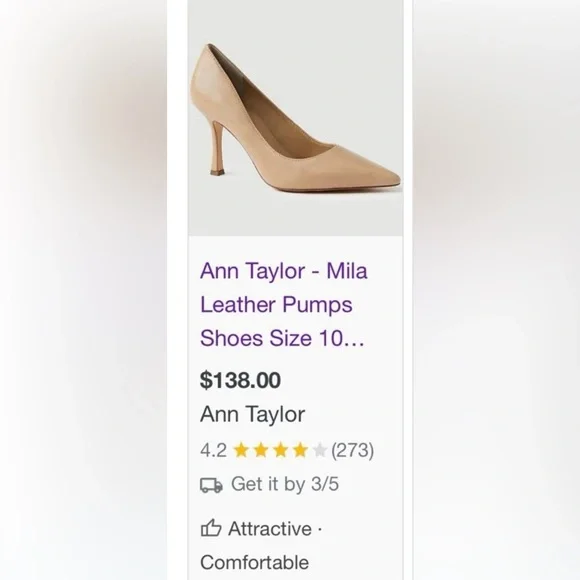 Ann Taylor Leather Pump Heels Mila - Picture 3 of 8